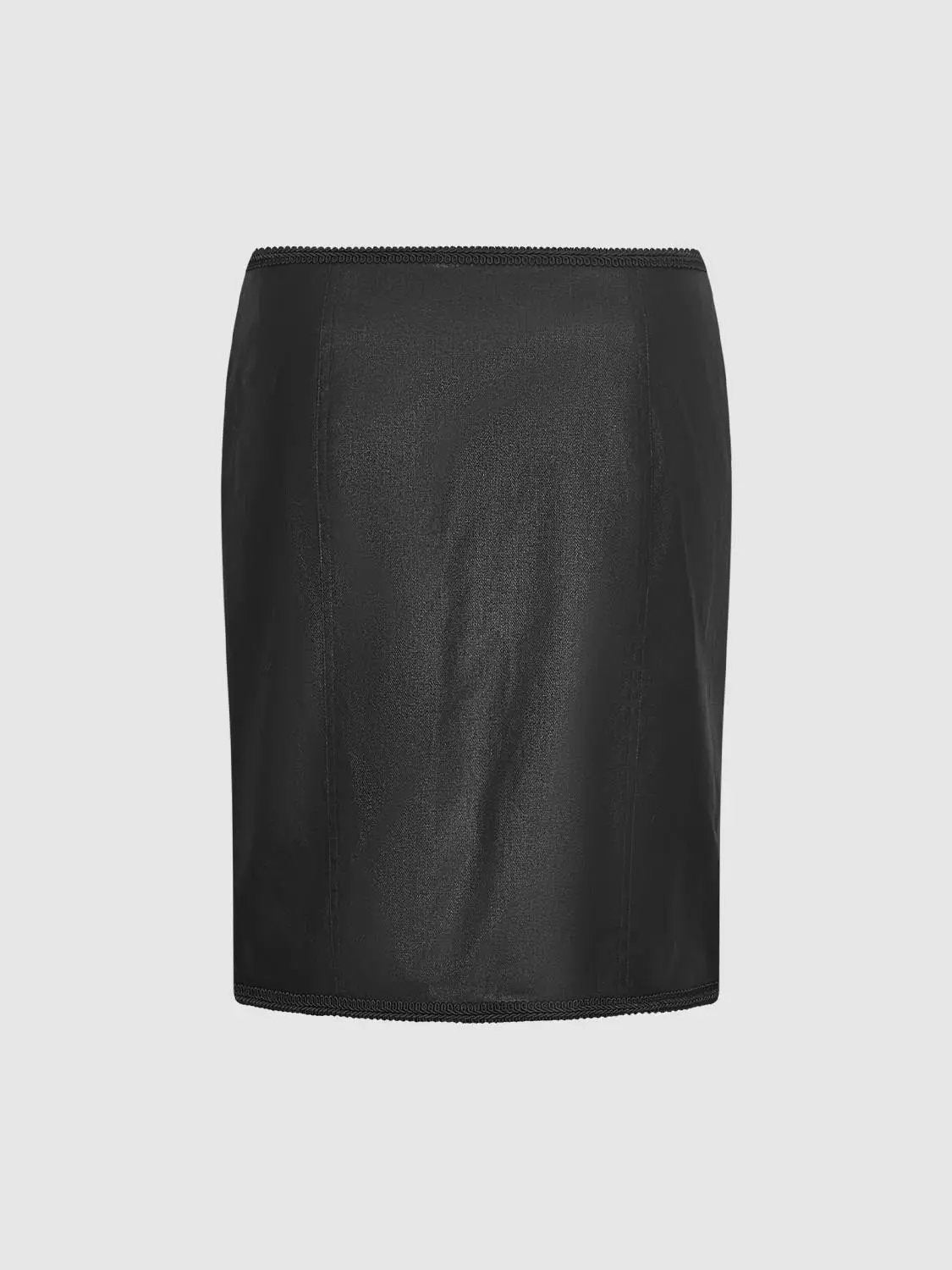 H-line Skirt, black faux leather, Urban Revivo Fashion