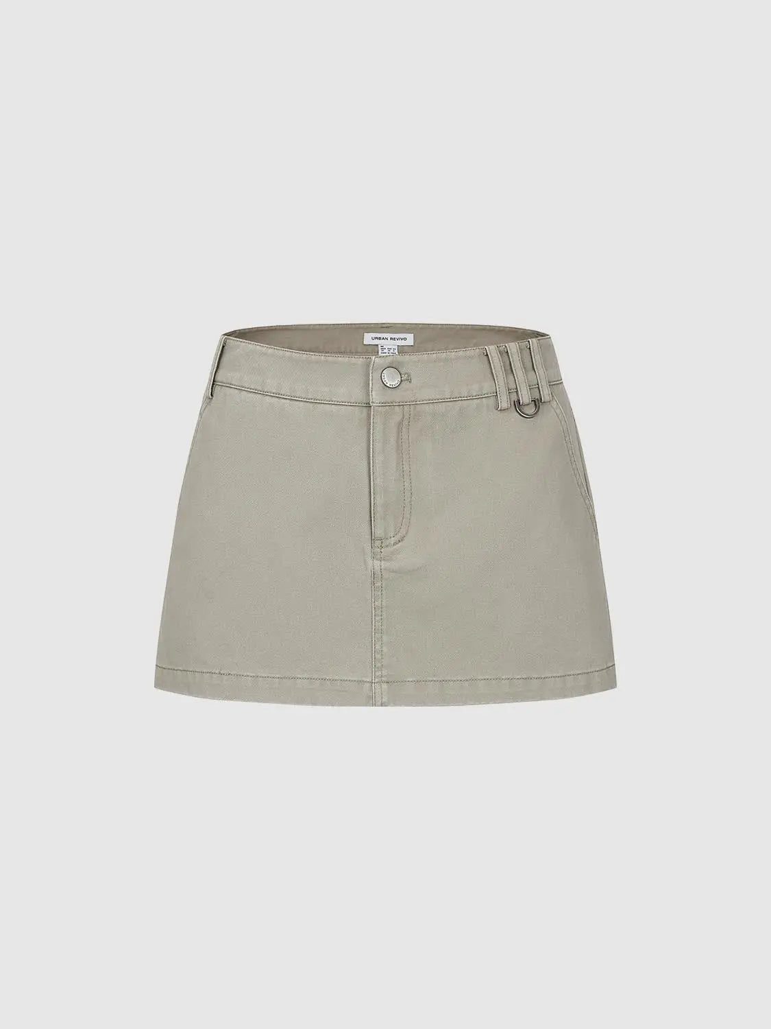 Straight Skirt by Urban Revivo in beige with belt loops and D-ring hardware