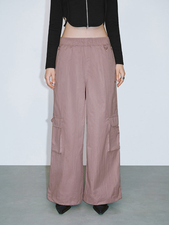 Pantaloni larghi elastici a gamba larga