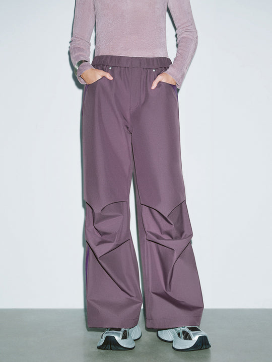 Pantalon froncé à jambe large