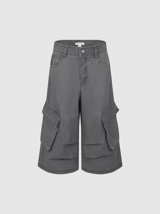 Pantalon cargo à jambes larges