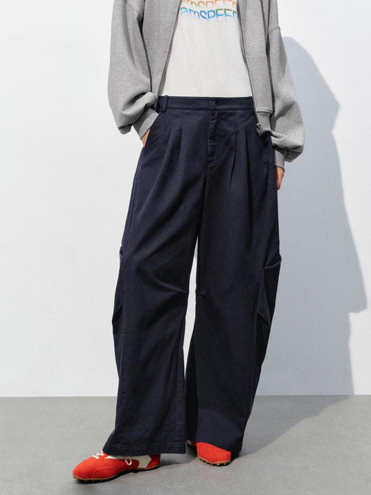 Pantalones sueltos Zip-Fly de zanahoria