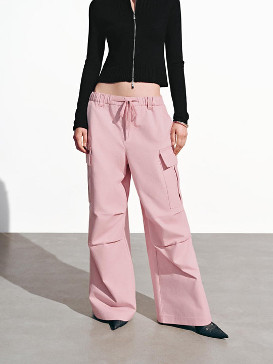 Flap Pockets Cargo Wide-Leg Pants