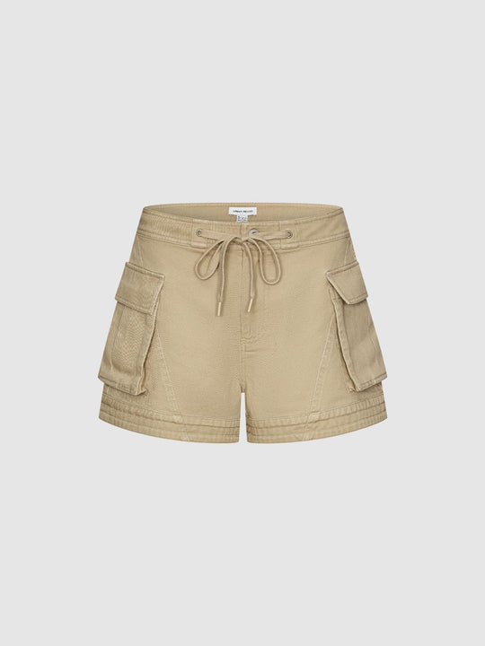 Flap Pocket Drawstring Shorts