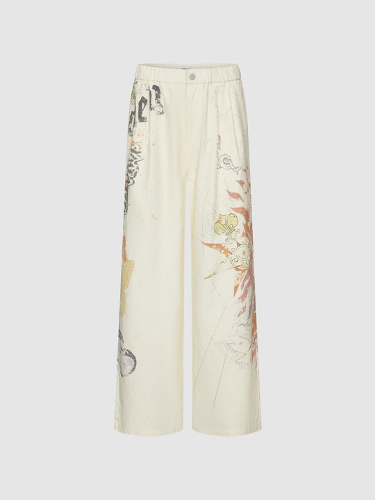Printed Wide Leg Pants