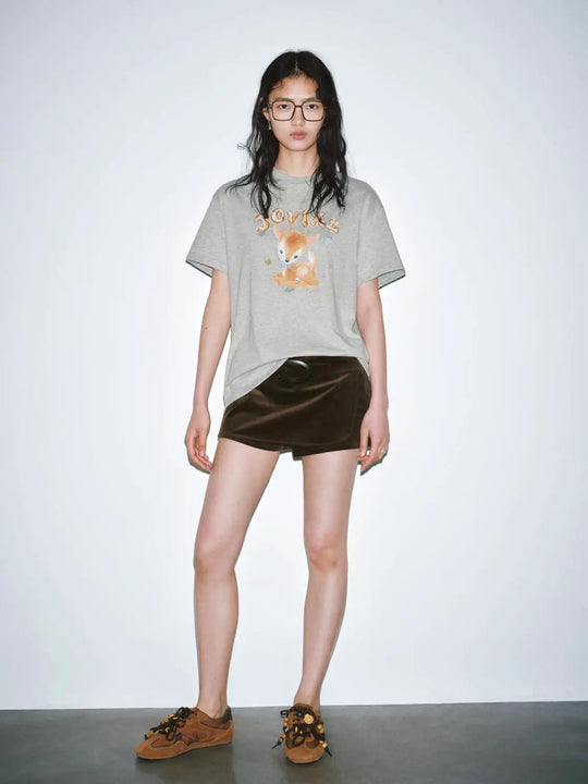 Cotton Elastane Stretch Belted Waist Shorts