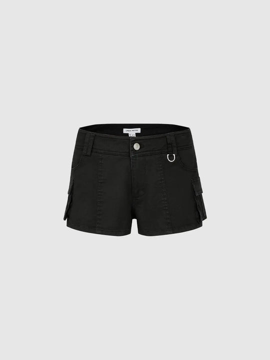 Cotton Elastane Cargo Pockets Ring Shorts