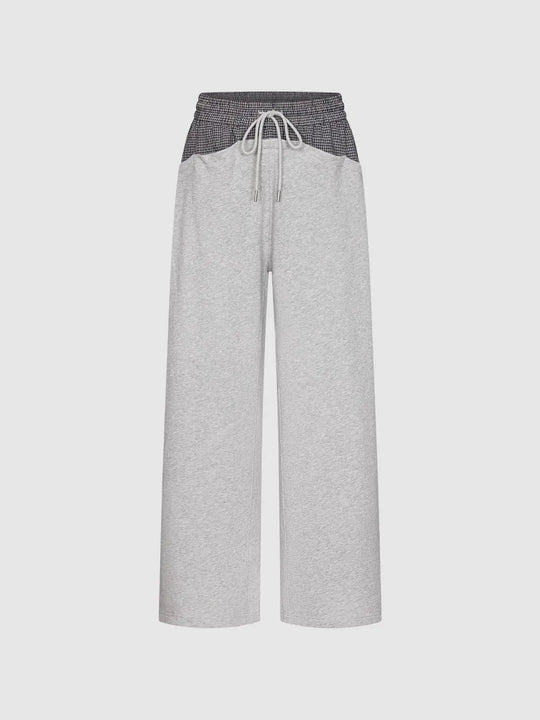 Contrast Thin Stretch Drawstring Pull On Barrel Leg Pants