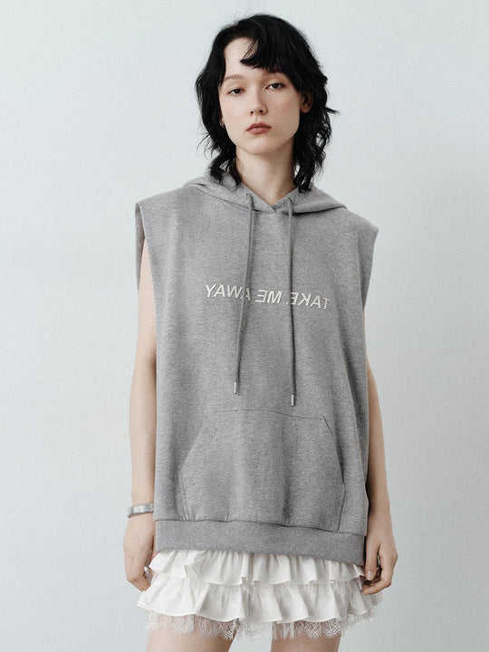 Abiti dritti senza maniche con cappuccio