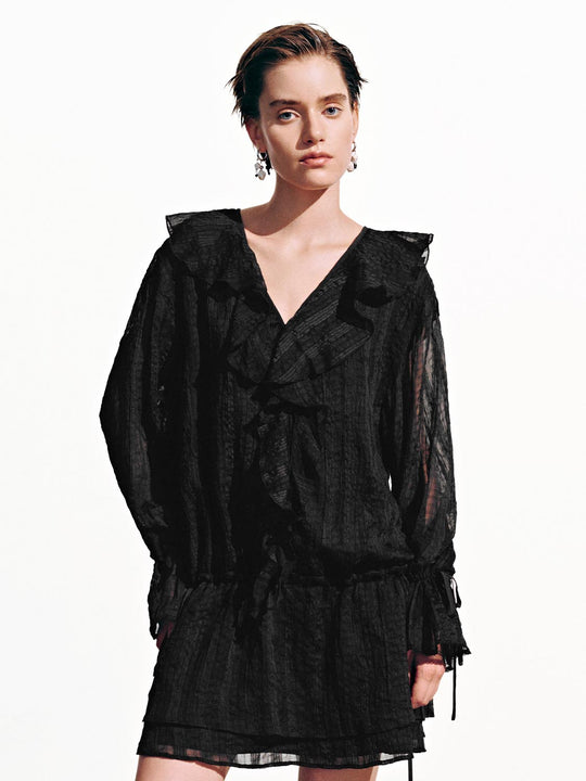 Vestidos mini línea A con volantes