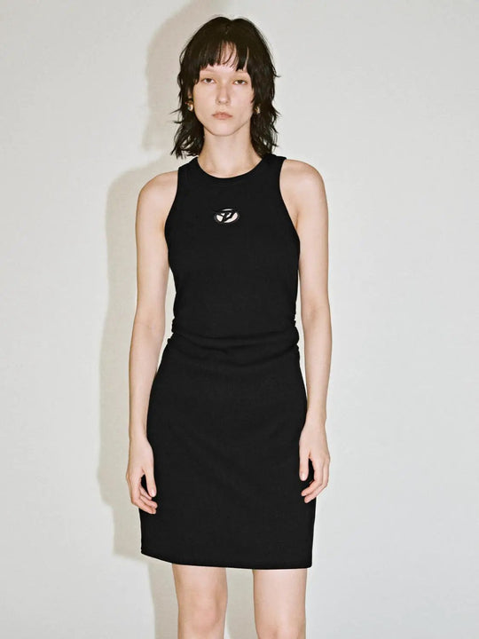 Cotton Blend Sleeveless Skinny-Fit Midi Dresses