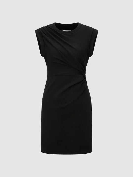 Cotton Elastane Blend With Subtle Twist Knot Dresses
