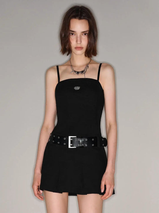 A-line Cotton With Decorative Belt Dress