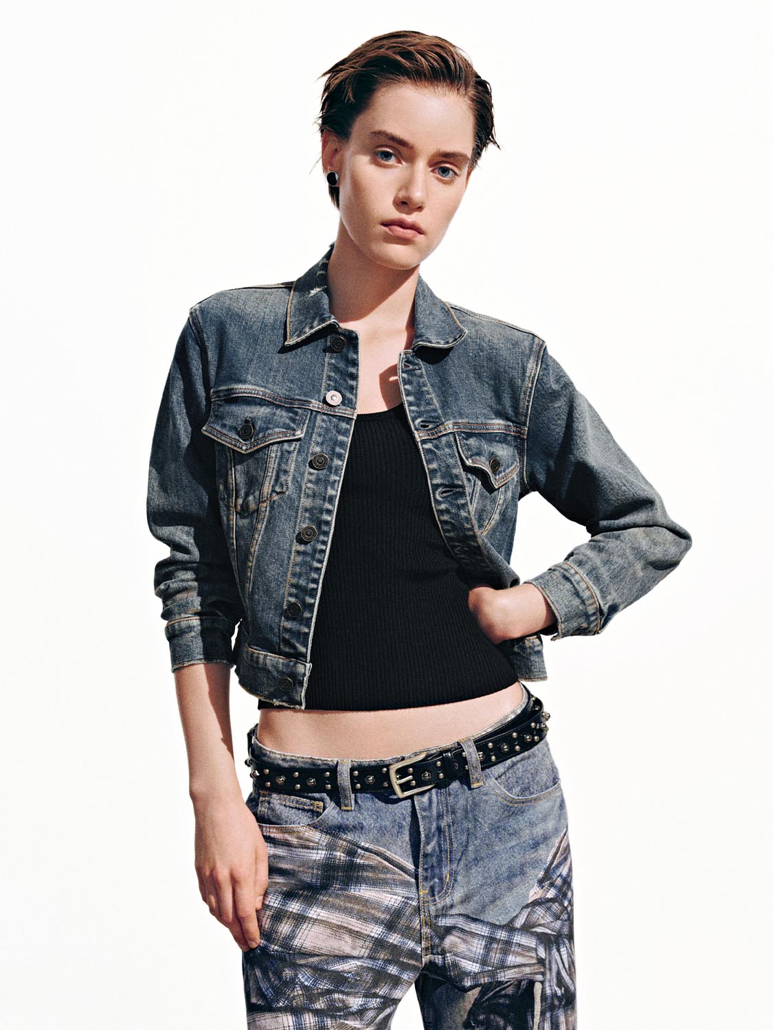 Button Up Slim Denim Jackets