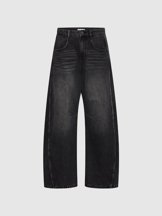 Wide Leg Denim Stretch Cotton Comfort Fit Everyday Pants Jeans