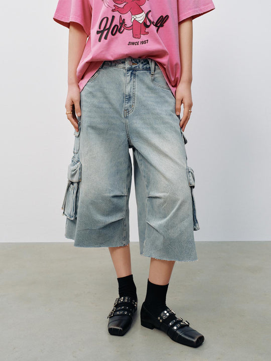 Flap Pocket Jort Jeans