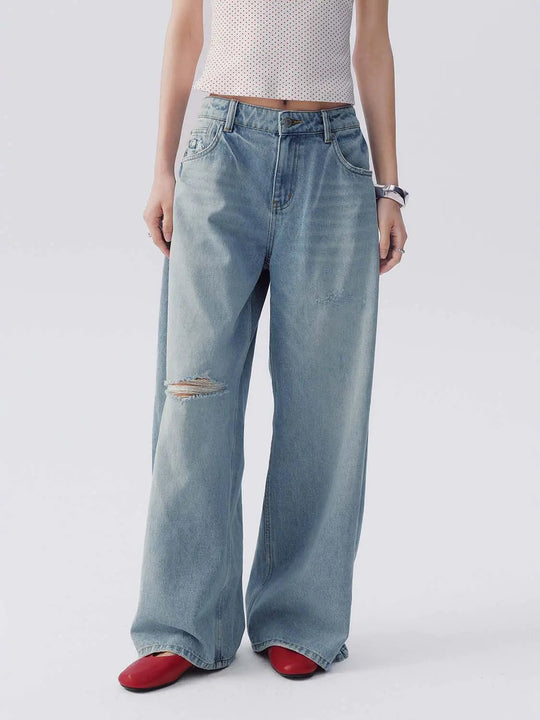 100% Cotton Ripped Knee Jeans