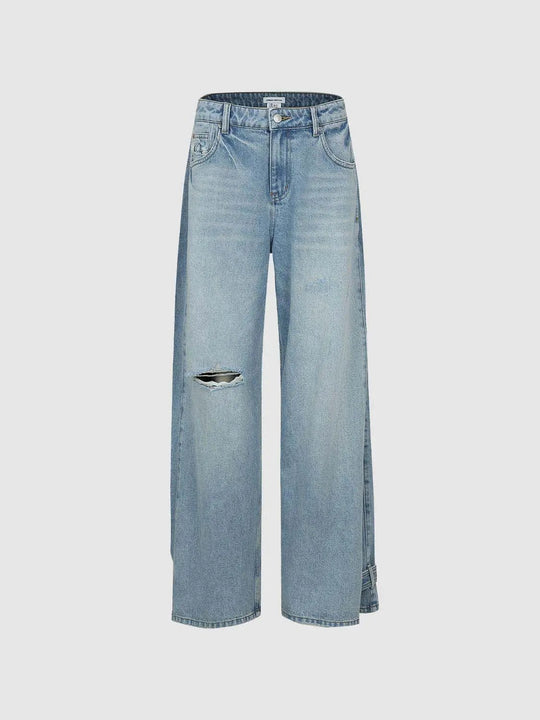100% Cotton Ripped Knee Jeans