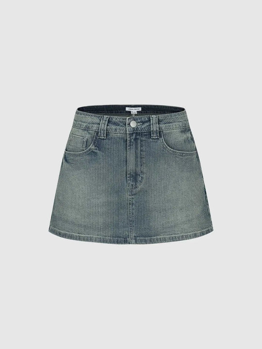 A-line With Subtle Wash And Pockets Skirt