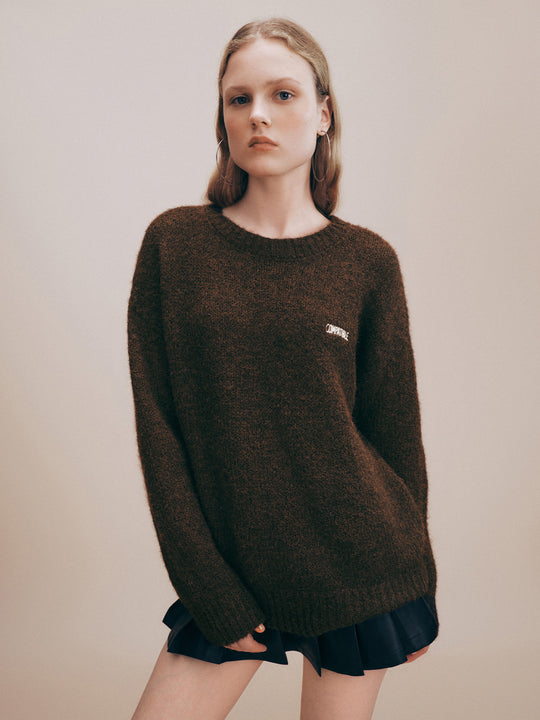 T-shirt girocollo in maglia larga