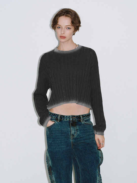 T-shirts à manches longues en tricot col rond