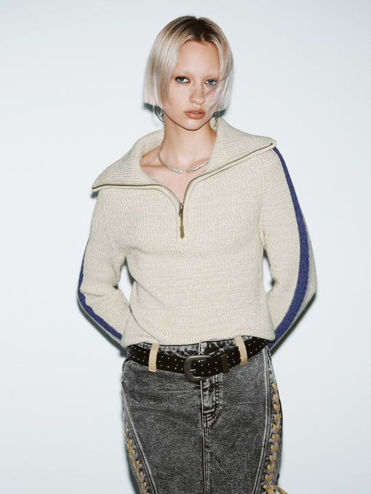 Wide Lapel Skinny Knitted T-Shirts