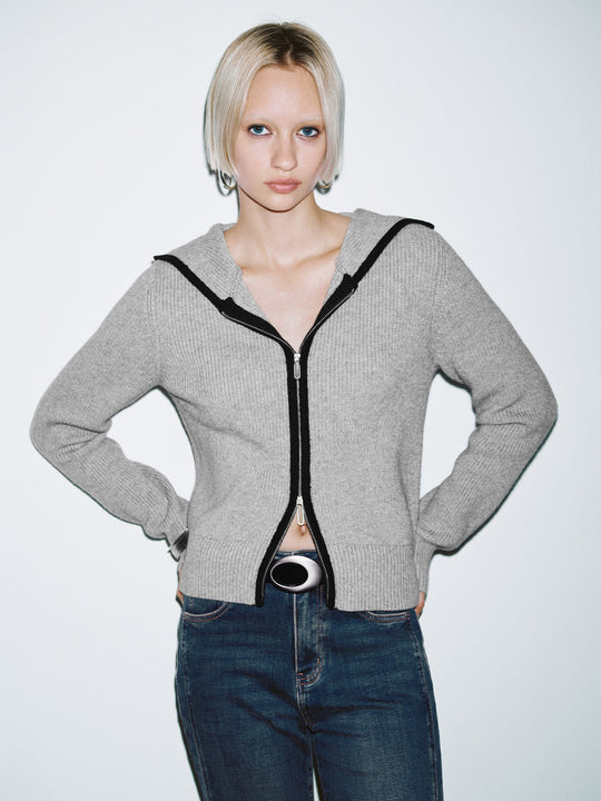 Felpa con zip davanti Cardigan lavorati a maglia