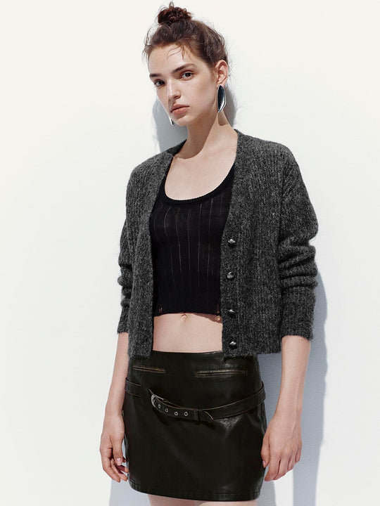 Cárdigans de punto con escote en V