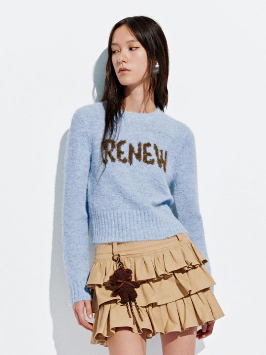 Intarsia Long Sleeve Knitted T-Shirts