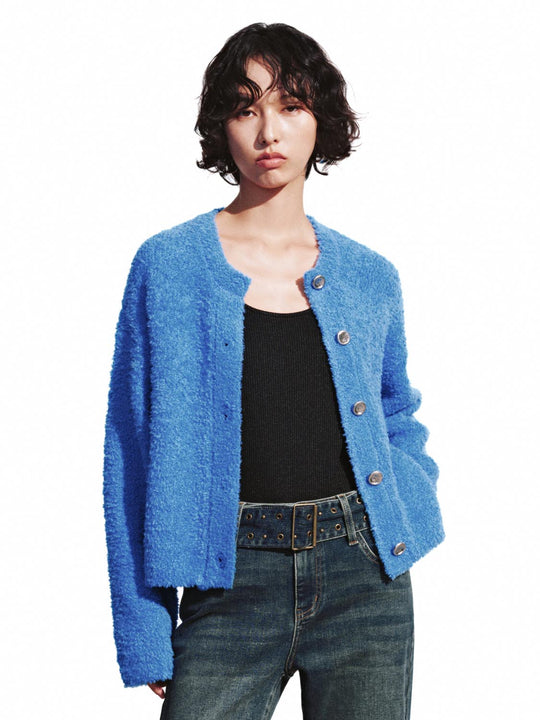 Crew Neck Knitted Cardigans