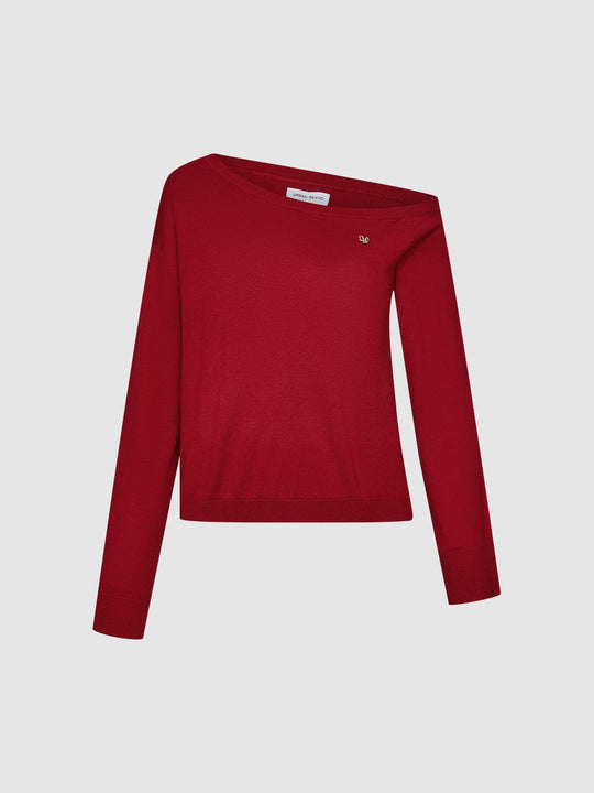 One Shoulder Long Sleeve Knitted T-Shirts