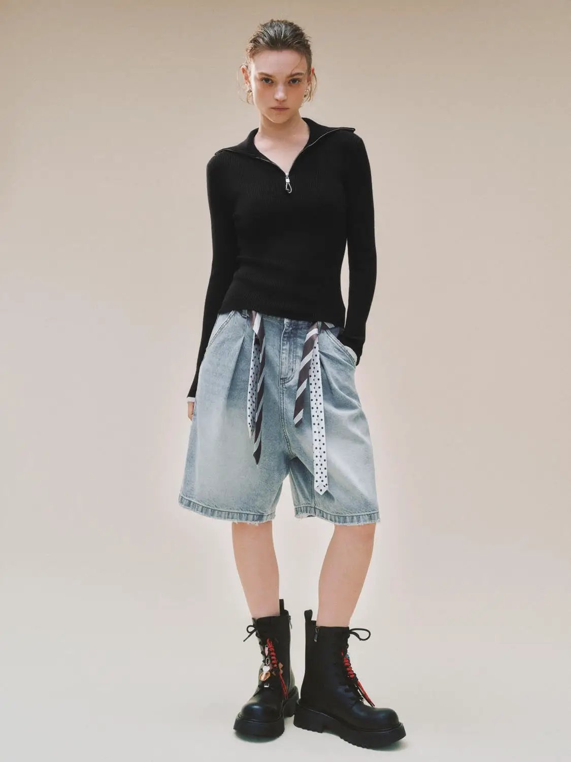 Knit T-Shirts black knitted long-sleeve top by Urban Revivo Fashion