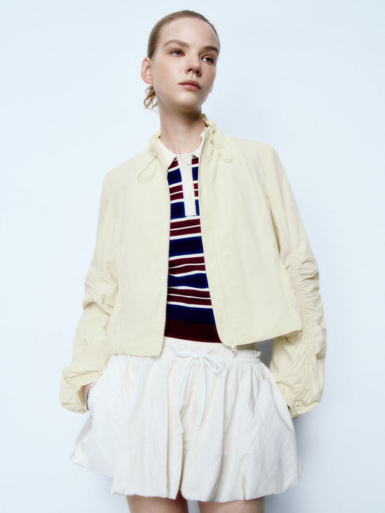 Veste à manches froncées