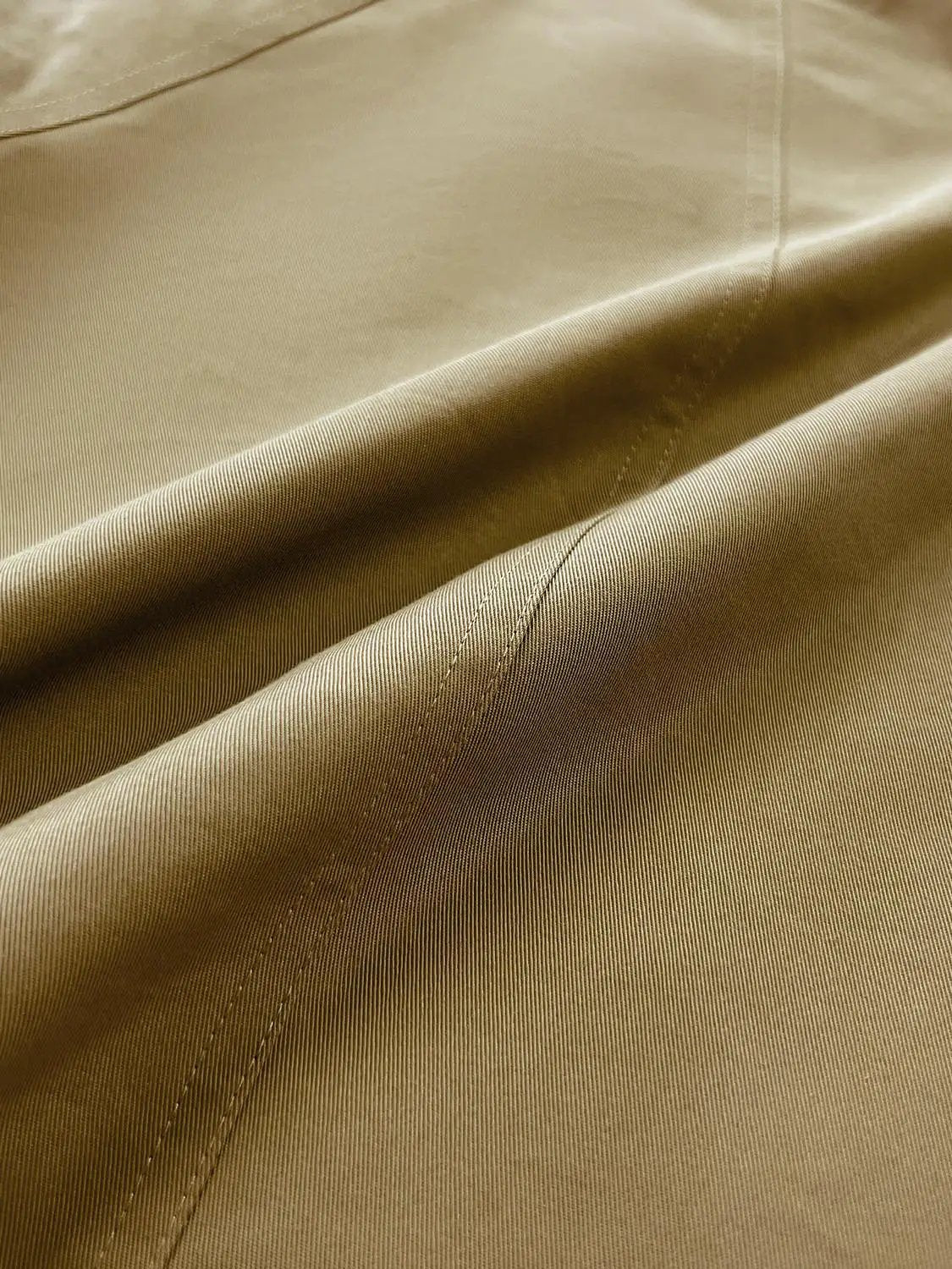 Lapel double-breasted cropped cotton trench jacket in golden tan fabric by Urban Revivo Fashion