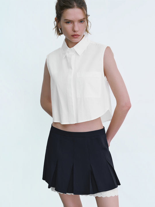 Sleeveless Straight Shirt