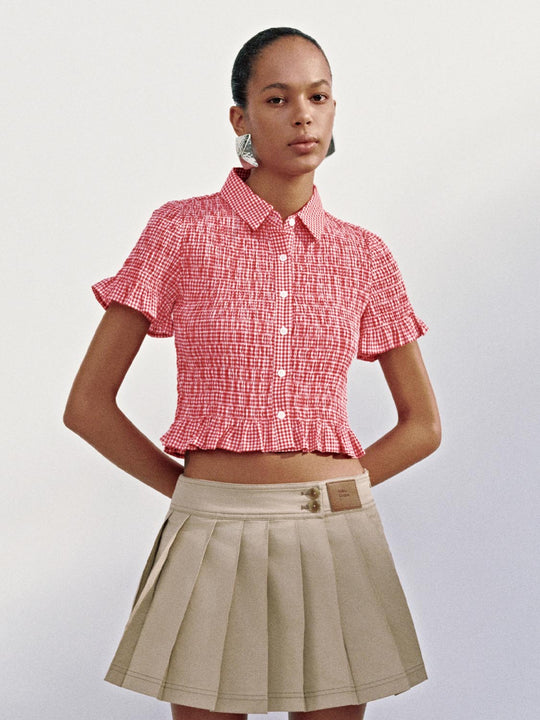 Camicie a quadri con orlo arricciato