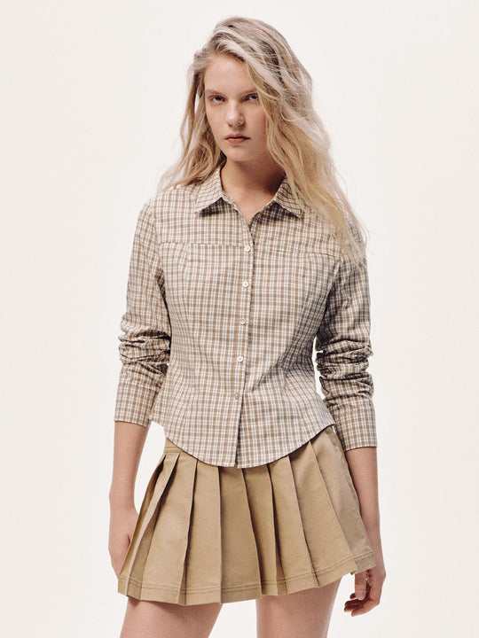 Check Nipped Waist Shirts