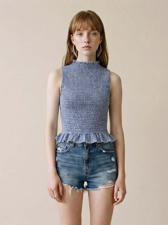 Textured Peplum Top