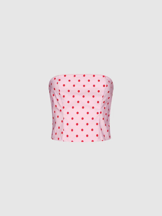 Polka Dot Strapless Shirts