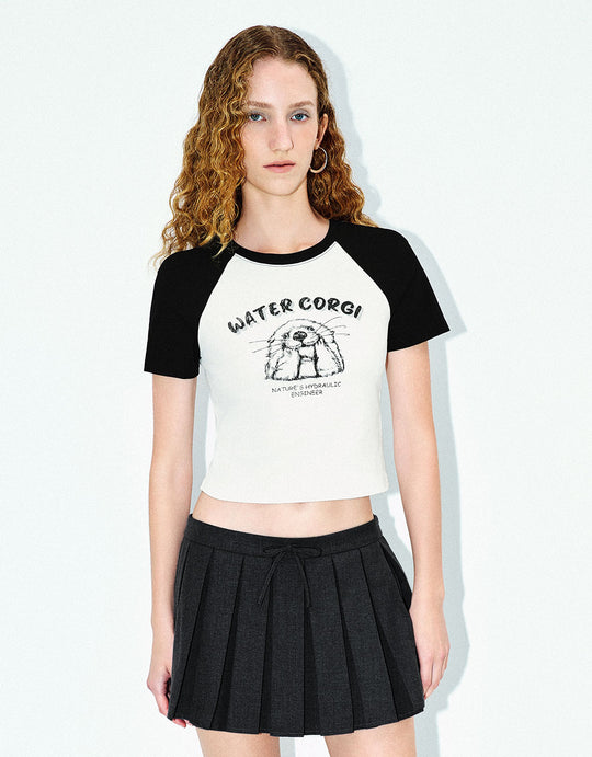 Bedrucktes T-Shirt mit Rundhalsausschnitt