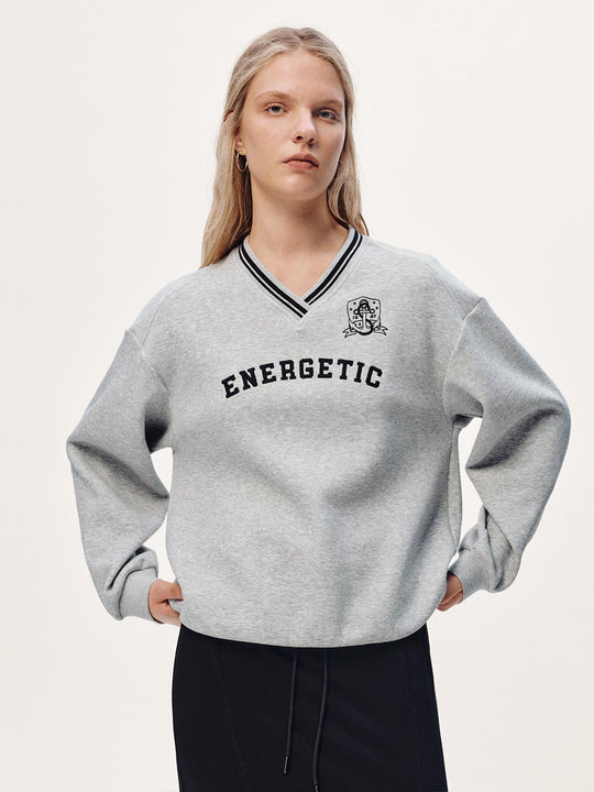 V-Neck Contrast Sweatshirts