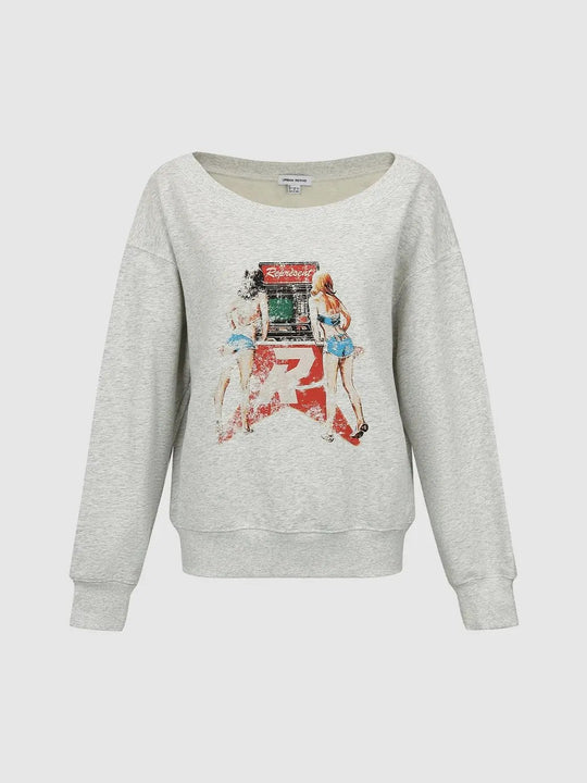 Graphic Cotton Blend Sweatshirt