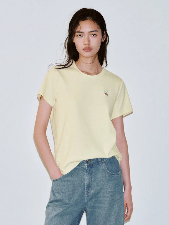 T-shirts à col rond imprimés avec détail nœud