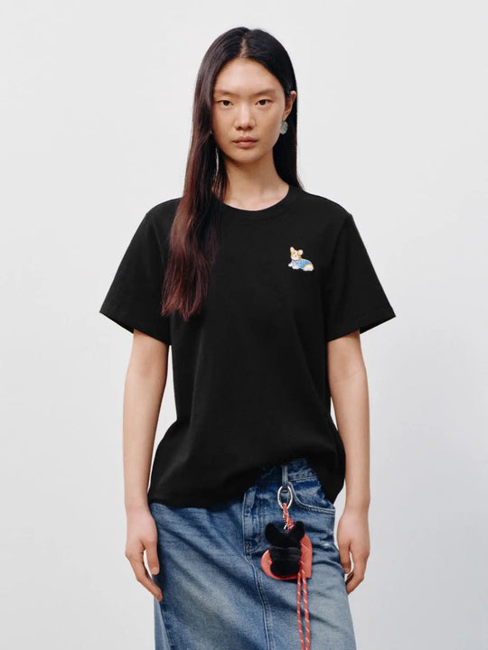 100% Cotton Embroidered Slight Stretch T-Shirts