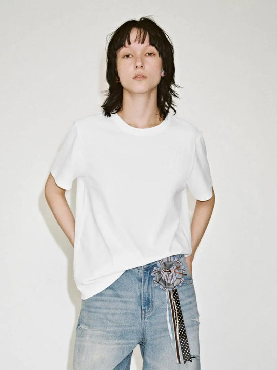 Cotton Jersey Knit Textured Medium Relaxed T-Shirts