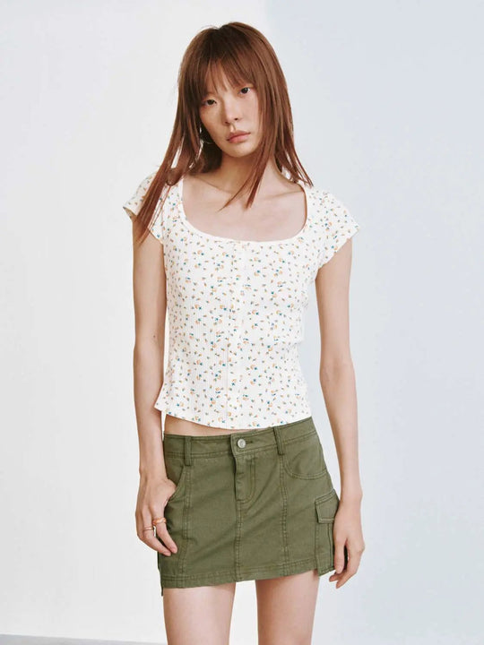 T-shirts skinny à encolure carrée