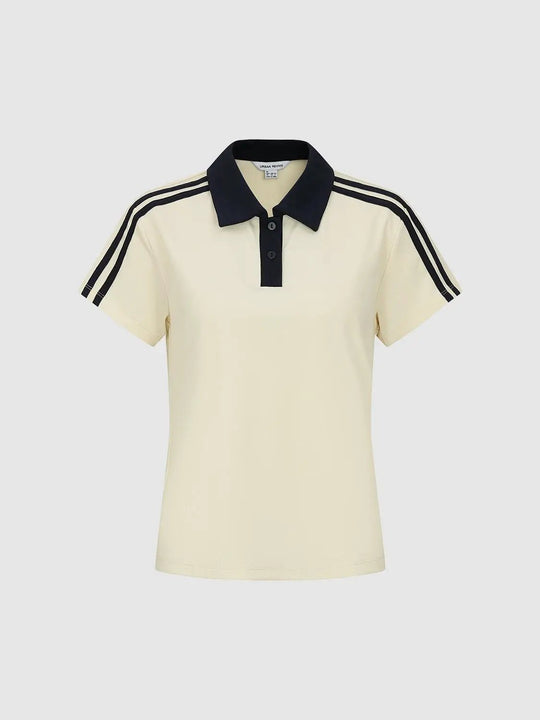 Cotton With Contrast Trim And Stripes Polo Shirts