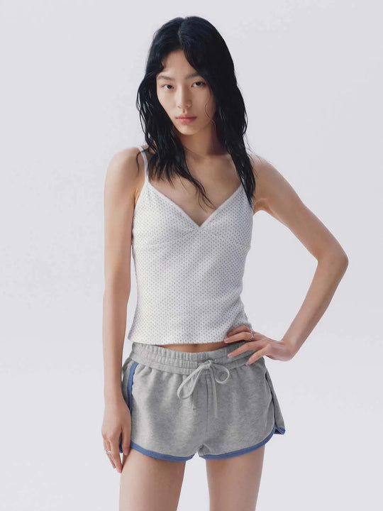 Cotton Polka Dot Spaghetti Strap Tank Top