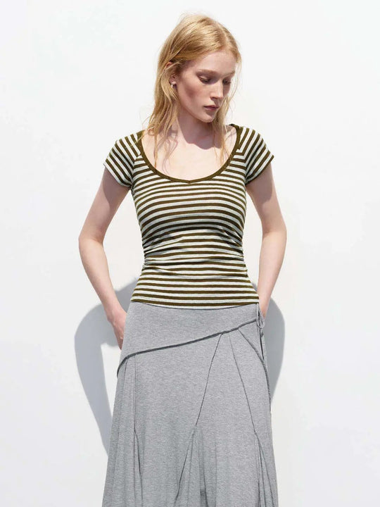 Striped Lightweight Short Sleeve T-Shirt