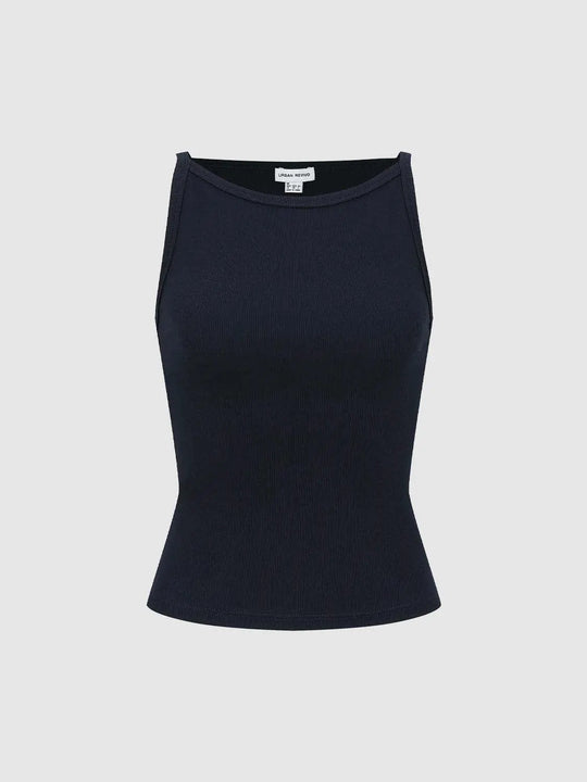 Cotton Ribbed Knit Texture Vest